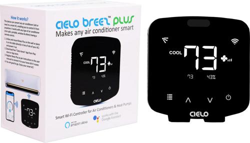 Cielo Breez Plus, Smart Air Conditioner Remote Controller | WiFi Enabled, Compatible with Alexa and Google Home, iOS, Android and Web | Set Automatic Temperature and Humidity based Triggers for your A