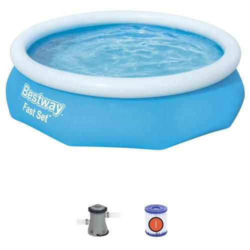 Bestway Fast Set Swimming Pool Set with 330 GPH Filter Pump, 10'*30