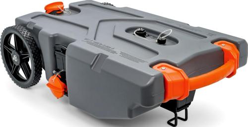 Camco Rhino Heavy Duty 28 Gallon Portable RV Waste Holding Tank with Hose and Accessories - Durable Leak Free and Odorless RV Tote Tank (39004)