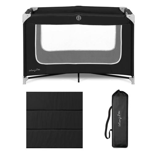 Dream On Me Zodiak Portable Playard with Carry Bag and Shoulder Strap, Black