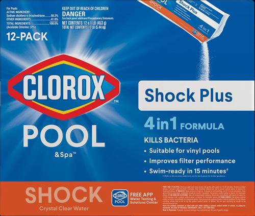 Clorox Pool&Spa Shock Plus Pool Shock for Swimming Pools, 12pk