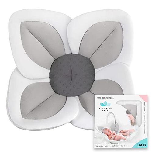 Blooming Bath Lotus Baby Bath Seat, Unisex, 0 to 6 Months, Gray/Dark Gray