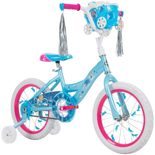 Disney Princess 16 In. Cinderella Girl's Bike with Doll Carrier, Huffy, Blue
