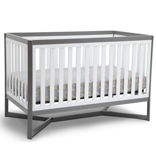 Delta Children Tribeca 4-in-1 Convertible Baby Crib, Greenguard Gold Certified, White/Grey
