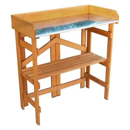 Contemporary Home Living Brown Wood Potting Bench