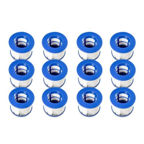 ALEKO Water Filter Cartridge for Inflatable Hot Tub Spa - Blue - Lot of 12
