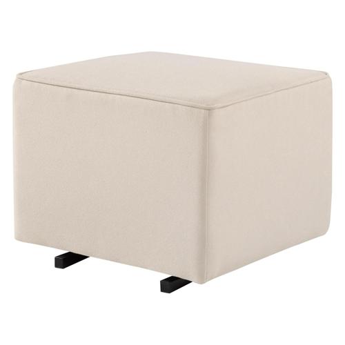 Davinci Universal Gliding Ottoman in Cream Finish with Cream Piping