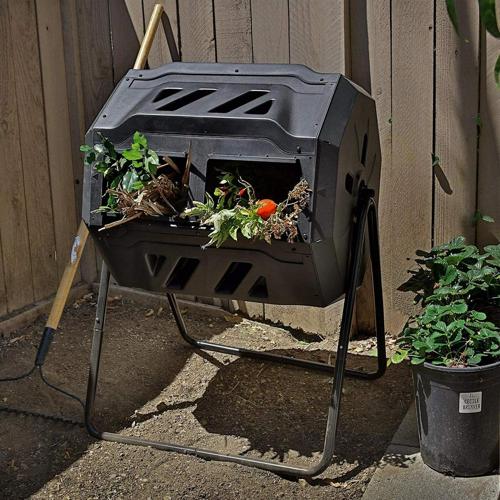 Expert Gardener Black Composting Tumbler Rotating Bins - 42 Gallon