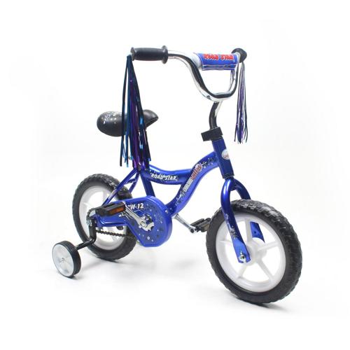 ChromeWheels BMX 12 In. Kid's Bike for 2-4 Years Old, Bicycle for Girls with Front Basket, EVA Tires with Training Wheels and Coaster Brake Blue