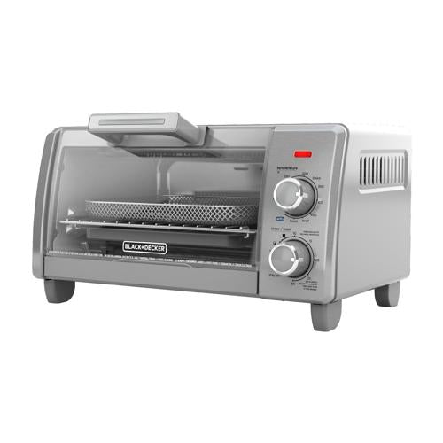 BLACK+DECKER Crisp a N Bake Air Fry 4-Slice Toaster Oven, Silver and Black, TO1787SS