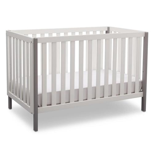 Delta Children Milo 3-in-1 Convertible Crib, Greenguard Gold Certified, Bianca White/Grey