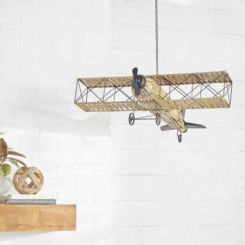 DecMode Metal Plane Natural Sculpture Tan