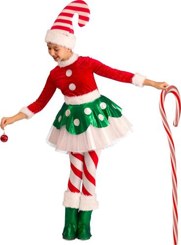 Candy Cane Elf Princess Halloween Costume