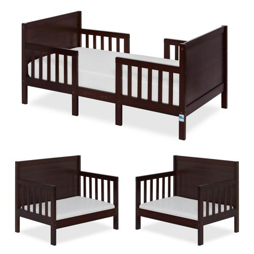 Dream On Me Hudson 3 in 1 Convertible Toddler Bed, Espresso
