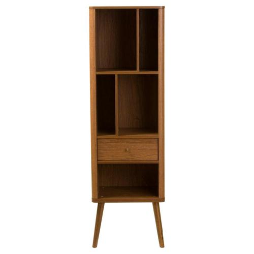 Baxton Studio Ellingham Mid-Century Decorative Bookcase - Walnut