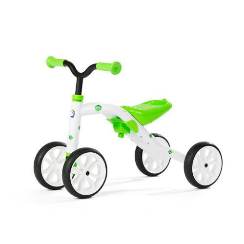 Chillafish Quadie 4-wheel grow-with-me ride-on with adjustable seat height, for boys and girls 1-3 year, silent non-marking wheels, Lime