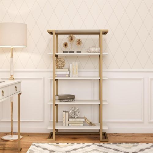 CosmoLiving by Cosmopolitan Camila 5 Shelf Bookcase, White