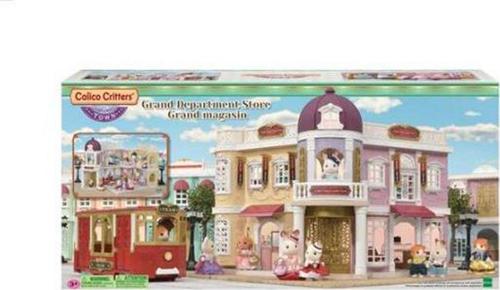 Calico Critters Town Series Grand Department Store, Fashion Dollhouse Playset with Revolving Door and Manual Elevator