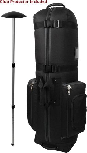 CaddyDaddy Constrictor II with North Pole Golf Bag Travel Cover, Black/Grey