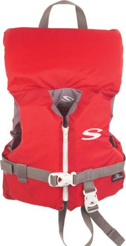 Coleman Stearns Classic Series Infant Life Jacket Vest with Rescue Handle, Red