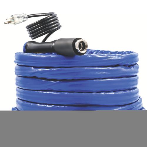 Camco 50 foot Taste Pure Heated Drinking Water Hose with Thermostat, PVC, Blue - Lead Free, 22912