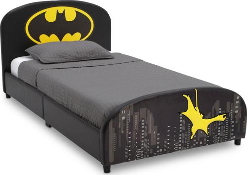 Delta Children DC Comics Batman Upholstered Twin Bed, Black
