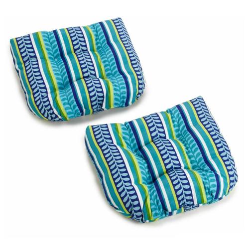 Blazing Needles Reo Striped U-Shaped Outdoor Chair Cushion - Set of 2