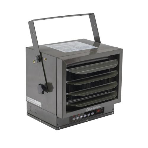 Comfort Zone 7,500-Watt, 240v Hard-Wired Digital Fan-Forced Ceiling Mount Heater with Full-Function Remote, Overheat Protection, Digital Thermostat, and 12-Hour Timer, Silver