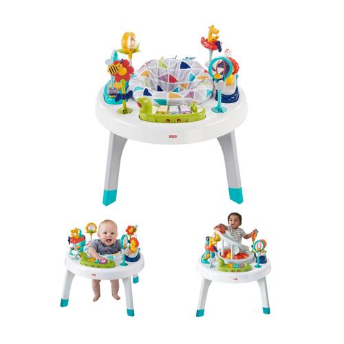 Fisher-Price Baby to Toddler Activity Center Sit to Stand with Lights and Music, Safari