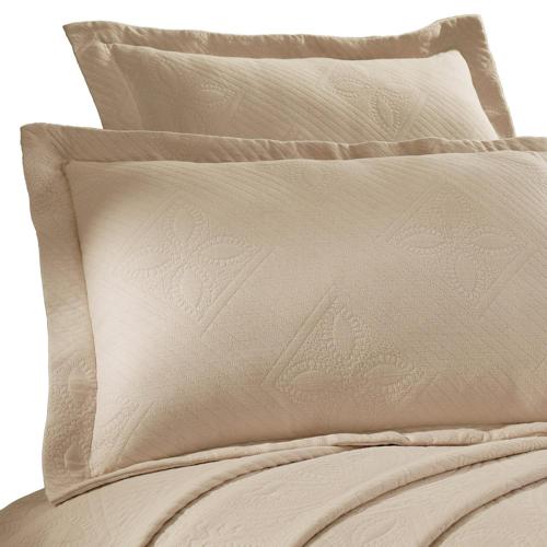 Cotton Jacquard Matelasse Celtic Bedspread Set, Full, Bisque