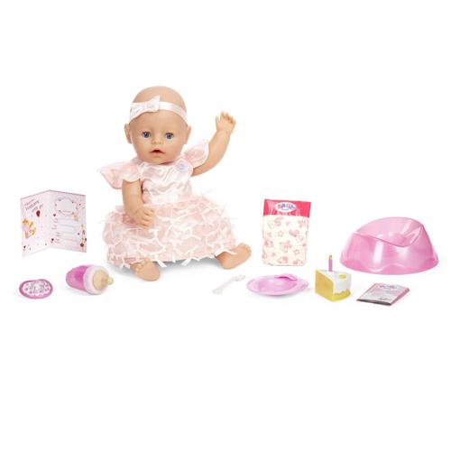 Baby Born Interactive Baby Doll Party Theme, Blue Eyes, 9 Ways to Nurture (Eats, Drinks, Cries, Sleeps, Bathes, and Wets), Toys for Toddlers and Preschool Girls and Boys 2 3 4+