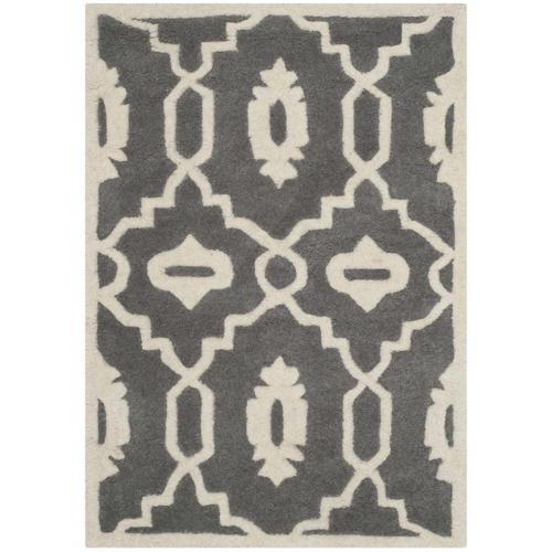 Chatham Teal/Ivory Square Rug-Color:Dark Grey/Ivory,Shape:Accent,Size:2'*3'