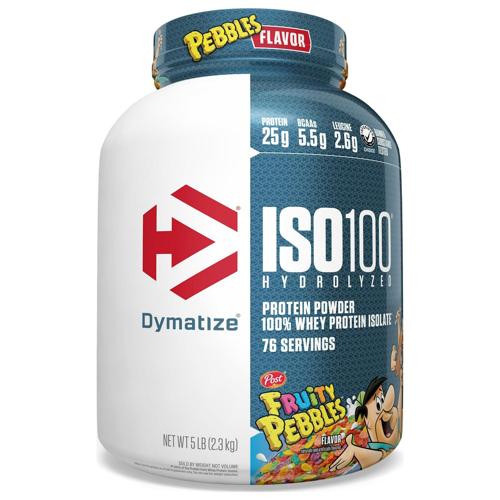 Dymatize ISO100 Whey Protein Powder Isolate, Fruity Pebbles, 25g Protein, 5 Lb, 80 Oz