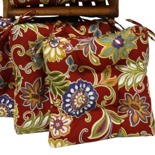 Blazing Needles 16*16 in. Outdoor Chair Cushions with Ties - Set of 2