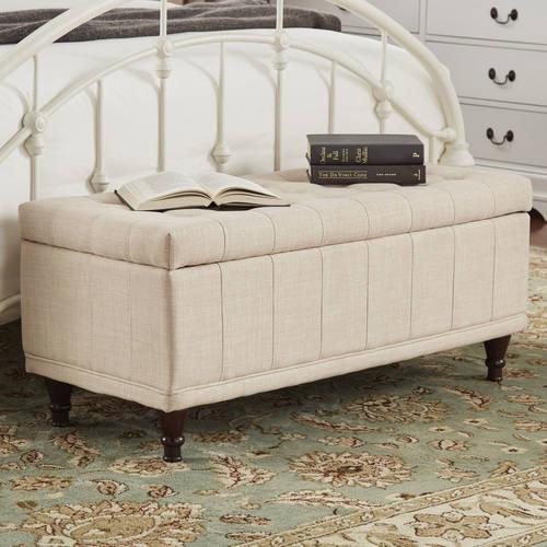 Chelsea Lane Lift-Top Linen Storage Bench, Warm Beige