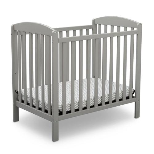 Delta Children Gateway Mini Convertible Baby Crib with 2.75-inch Mattress, Grey