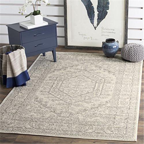 Adirondack Slate/Ivory Accent Rug-Color:Ivory/Silver,Shape:Large Rectangle,Size:8'*10'