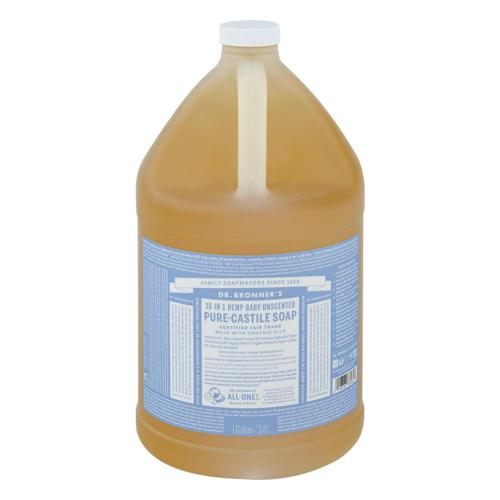 Dr. Bronner's 18-In-1 Hemp Pure-Castile Soap Baby Unscented, 1.0 GAL