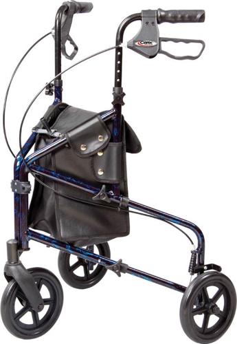 Carex 3 Wheel Walker for Seniors, Foldable, Rollator Walker with Three Wheels, Height Adjustable Handles