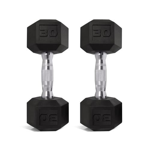 CAP Barbell, 30lb Coated Rubber Hex Dumbbell, Pair (Ships in 2 Boxes)