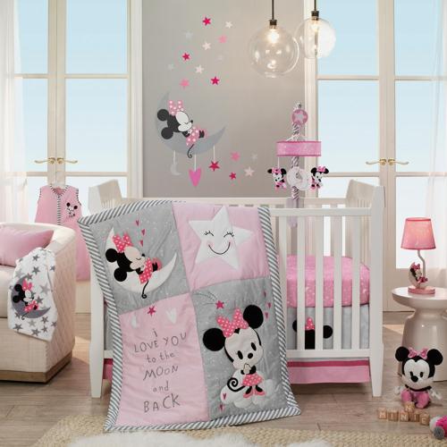 Disney Baby Minnie Mouse Pink 4-Piece Nursery Crib Bedding Set by Lambs and Ivy