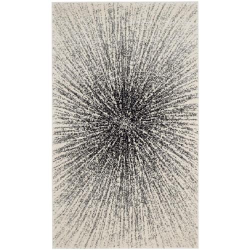 Evoke Black/Ivory Square Rug-Color:Black/Ivory,Shape:Small Rectangle,Size:3'*5'