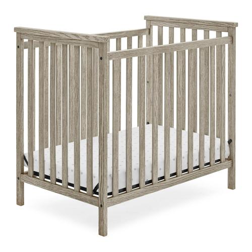 Delta Children Middleton Mini Baby Crib and Mattress, Textured Limestone