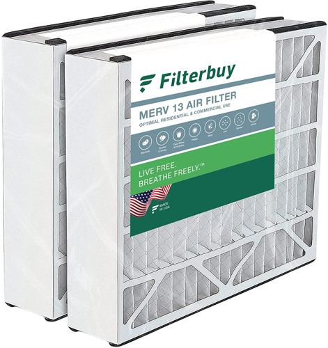 Filterbuy 20x25x5 MERV 13 Pleated HVAC AC Furnace Air Filters for Trion Air Bear, Air Kontrol, Generalaire, Payne, Skuttle, and Ultravation (2-Pack)