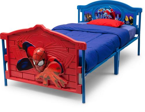 Delta Children Marvel Spider-Man 3D Plastic Twin Bed, Red