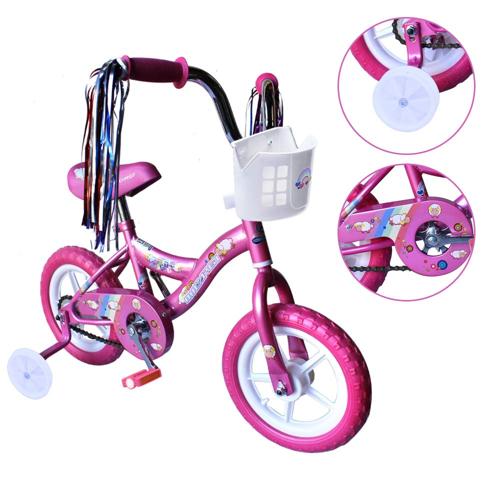 Boys' and Girls' Bike, 12 Kid's Bicycle for 2-4 Years Old, EVA Tires, Training Wheels with Coaster Brake